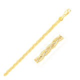 Yellow Gold 14k 3.5mm Braided Bracelet in Lobster Claw Lock