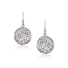 Load image into Gallery viewer, Sterling Silver Round Drop Earrings with Mesh Design