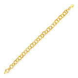Yellow Gold 14k 8.0 mm Lite Charm Bracelet in Lobster Claw Lock