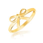 Yellow Gold 14k Bow Fancy Ring with Lapped Edges