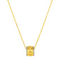 Yellow and White Gold 14k Basket Weave Textured Pendant in Lobster Claw Lock
