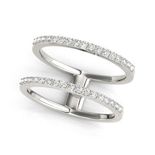 Load image into Gallery viewer, White Gold 14k Dual Band Ring with Diamonds