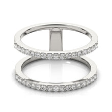 Load image into Gallery viewer, White Gold 14k Dual Band Ring with Diamonds
