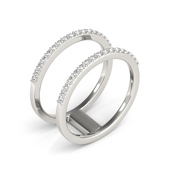 White Gold 14k Dual Band Ring with Diamonds