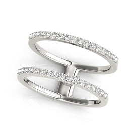 White Gold 14k Dual Band Ring with Diamonds