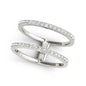 White Gold 14k Dual Band Ring with Diamonds