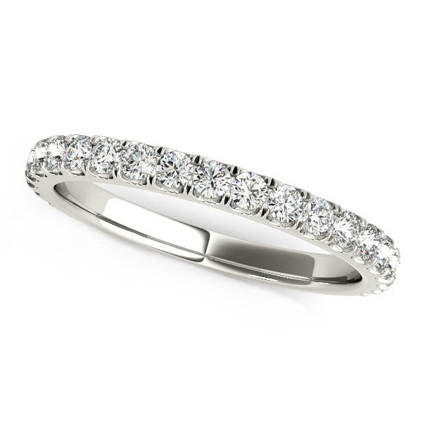 White Gold 14k Round Pave Setting Diamond Wedding Ring Band