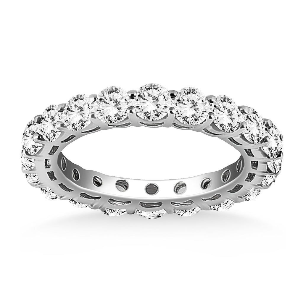 White Gold 14k Shared Prong Round Cut Diamond Eternity Ring
