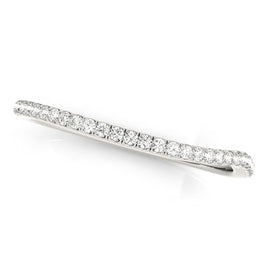 White Gold 14k Slim Curved Diamond Wedding Ring