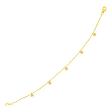 Load image into Gallery viewer, Yellow Gold 14k 7 inch Bracelet with Diamond Women&#39;s Charms