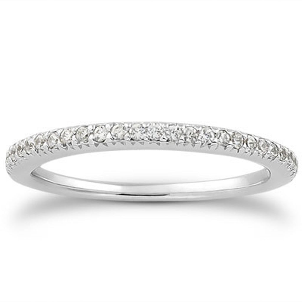 White Gold 14k Fancy Engraved Pave Diamond Wedding Ring Band