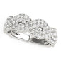 White Gold 14k Diamond Studded Interlocking Waves Ring