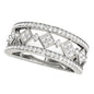White Gold 14k Diamond Studded Square Motif Ring