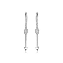 Load image into Gallery viewer, Sterling Silver Polished and Textured Arrow Earrings