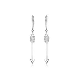 Sterling Silver Polished and Textured Arrow Earrings