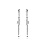 Sterling Silver Polished and Textured Arrow Earrings