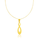 14k Yellow Gold Shiny Infinity Style Pendant