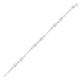 White Gold Filigree Marquise Stationed 14k Anklet