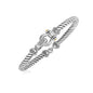 Yellow Gold and Sterling Silver 18k 0.0 Italian Cable Women's Fancy Bracelet with Diamond Accents