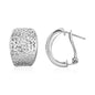 Sterling Silver Textured Graduated Width Half-Hoop Earrings in Hinged Snap Back