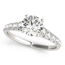 Load image into Gallery viewer, White Gold 14k Prong Set Graduated Diamond Engagement Ring