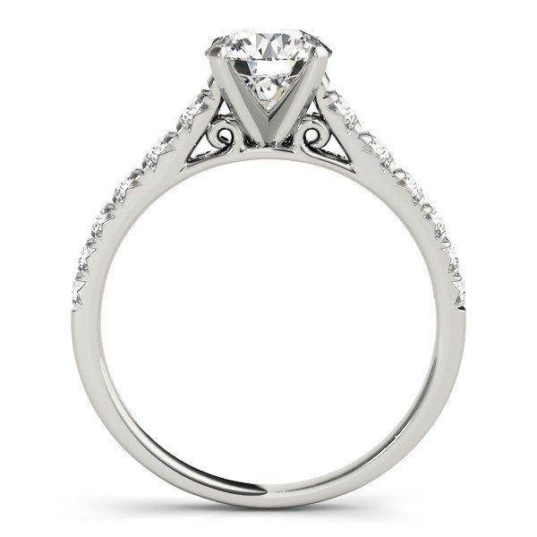 White Gold 14k Prong Set Graduated Diamond Engagement Ring