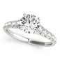 White Gold 14k Prong Set Graduated Diamond Engagement Ring
