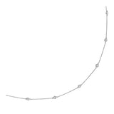 White Gold 14k Station Women's Necklace with Round Diamonds