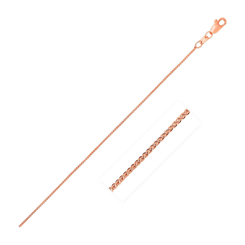 Rose Gold 10k 0.6mm Wheat Chain in Lobster Clasp