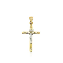 Load image into Gallery viewer, Two Tone Gold 14k Cross Crafted Pendant