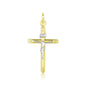 Two Tone Gold 14k Cross Crafted Pendant