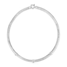 Load image into Gallery viewer, Sterling Silver Serpentine Style Women&#39;s Cubic Zirconias Necklace