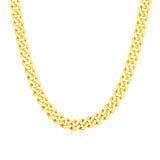 Yellow Gold 14k Polished Miami Cuban Women's Chain Necklace
