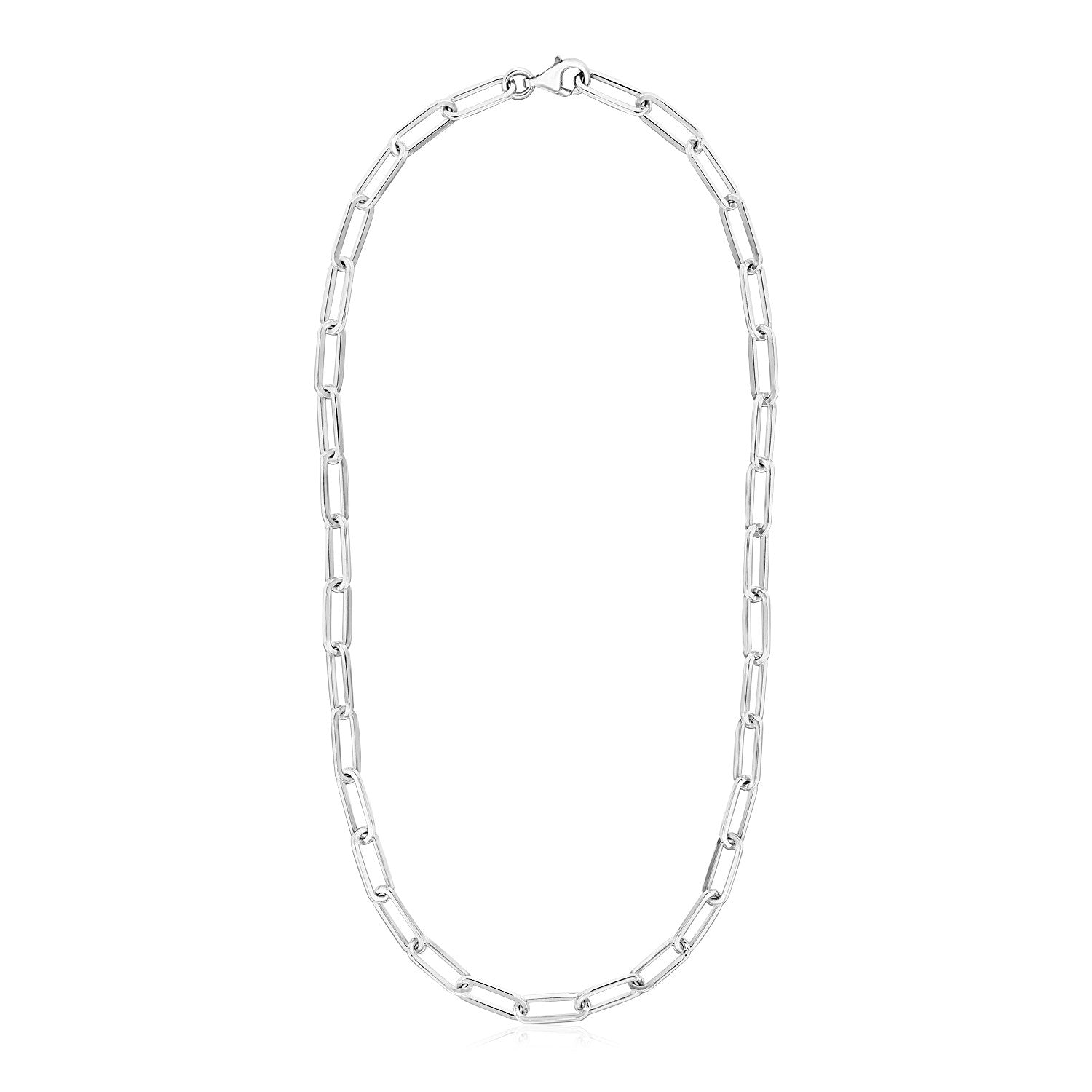 Sterling Silver Paperclip Women's Chain Necklace