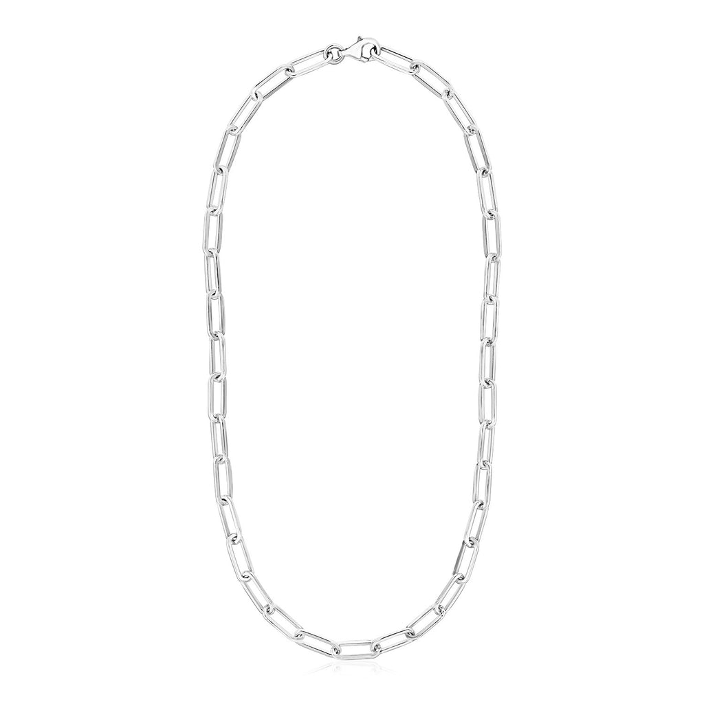 Sterling Silver Paperclip Women's Chain Necklace