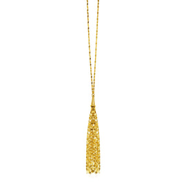 Yellow Gold 14k 28 inch Women's Lariat Style Tassel Necklace