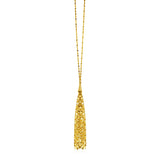 Yellow Gold 14k 28 inch Women's Lariat Style Tassel Necklace