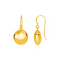 Yellow Gold 14k Puffed Circle Shape Drop Earrings