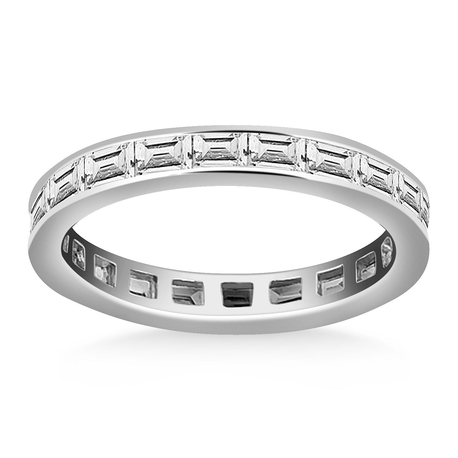 White Gold 14k Baguette Diamonds Eternity Ring