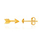 Yellow Gold 14k Single Post Earring with Texture Arrow