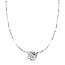 Load image into Gallery viewer, White Gold 14k Women&#39;s Necklace with Round Pendant with White Diamonds