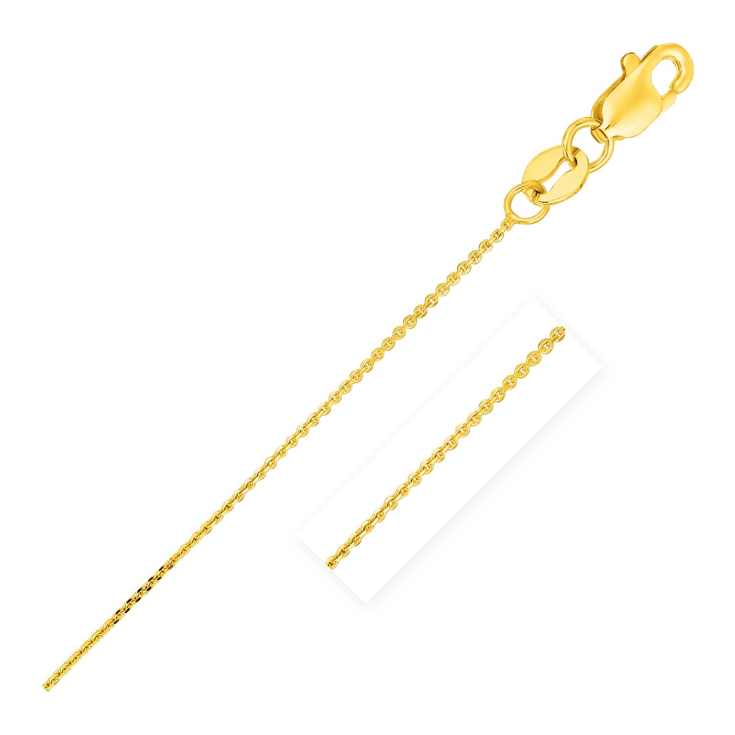 Yellow Gold 14k 0.5mm Cable Link Chain in Lobster Claw