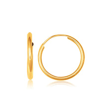 Load image into Gallery viewer, 10k Yellow Gold Polished Endless Hoop Earrings (16mm Diameter)