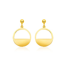 Load image into Gallery viewer, Yellow Gold 14K Half Open Circle Fancy Earrings