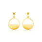 Yellow Gold 14K Half Open Circle Fancy Earrings