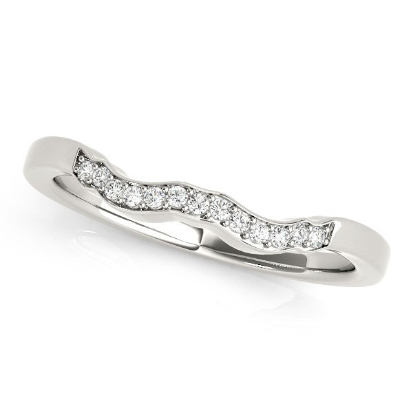 White Gold 14k Wavy Style Diamond Wedding Ring