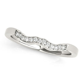White Gold 14k Wavy Style Diamond Wedding Ring