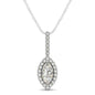White Gold 14k Marquis Shape Diamond Halo Pendant