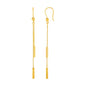 Textured Bar Long Drop Earrings in 14k Yellow Gold