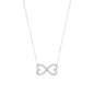 Sterling Silver Double Heart Infinity Women's Necklaces with Cubic Zirconia
